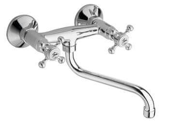 SAPHO Stenska armatura ANTEA Retro, kromirana, medeninasta eleganca