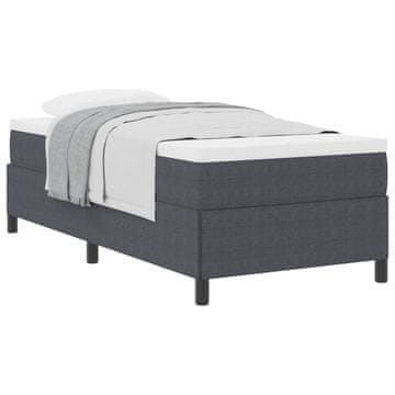 Vidaxl Postelja z vzmetnico Temno siva 90 x 200 cm Žametna tkanina