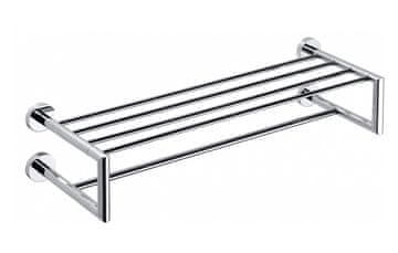 SAPHO Dvojna polička za brisače s hrazdo, X-ROUND, 600x160x225 mm, krom, SAPHO