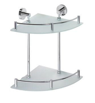 SAPHO Dvojna Kromirana Kotna Polica X-ROUND E za Kopalnico