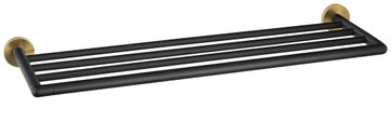 SAPHO LARISSA Elegantna Črno-Zlata Stenska Polička za Brisače 600mm