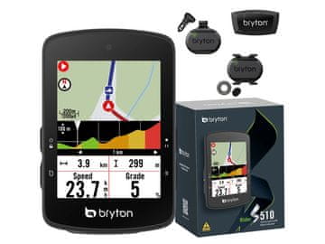 Bryton Rider S510 T USB-C kolesarski računalnik s senzorji HR, CAD, SPD (bundle)