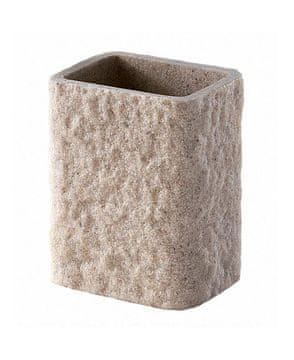 Gedy BEŽ kvadratna posodica za milo | serija ARIES | poliresin | samostoječa