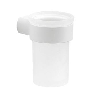 Gedy GEDY PIRENEI Okrogla Posoda za Milo, Mlečno Steklo, Bela Mat