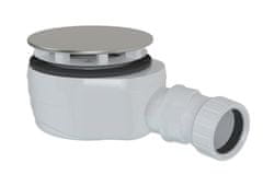 POLYSAN Nizkoprofilni sifon za kad, 90mm, DN40, inox pokrov, črna plastika
