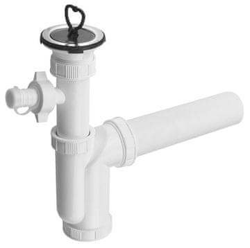 Bruckner Sifon za kuhinjski umivalnik z izhodom 6/4", nerjavna jeklena izpust in pokrovček z ročajem, DN50