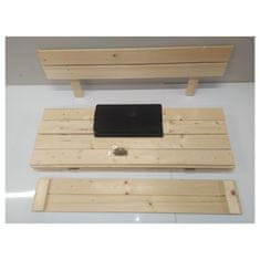 ABC CONNECT Leseno otroško peskovisko s klopcami 120 cm