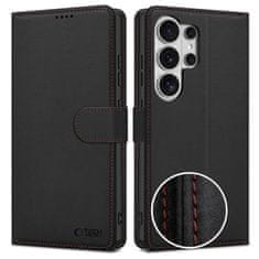 Tech-protect Wallet preklopni etui za Samsung Galaxy S26 Ultra, črn/rdeč