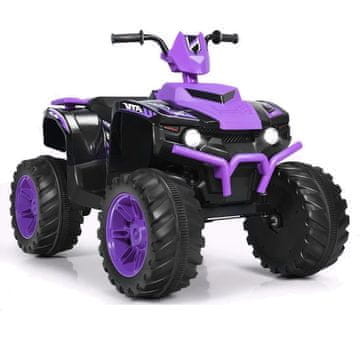 Northix 12V otroški električni štirikolesnik z glasbo in lučkami – vijoličen, za otroke 3–7 let