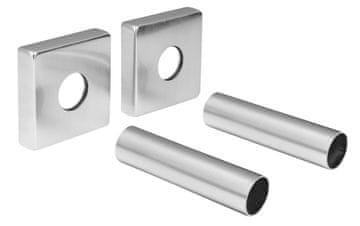 SAPHO Komplet Kvadratnih Pokrivnih Roze, Mat Črna Nerez