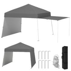 Northix Pop-up paviljonski šotor, 430x280 cm, zamenljive stranice, siv z Oxford tkanino