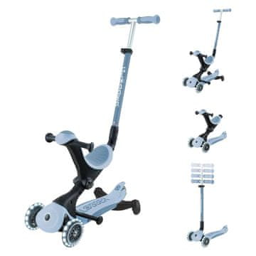 Globber GO UP Deluxe LIGHTS ECOLOGIC 360° skiro, zložljiv, svetleča kolesa, moder (697-501)