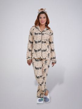 LEAFLETIC Ženski potiskan dolg komplet za spanje