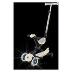 Globber GO UP Deluxe LIGHTS ECOLOGIC 360° skiro, zložljiv, svetleča kolesa, bež (697-566)