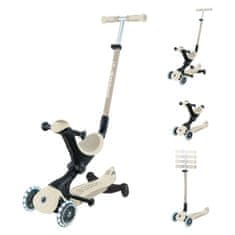 Globber GO UP Deluxe LIGHTS ECOLOGIC 360° skiro, zložljiv, svetleča kolesa, bež (697-566)