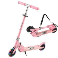 Northix Zložljiv otroški skiro z LED kolesi, nastavljivo krmilo, do 50 kg