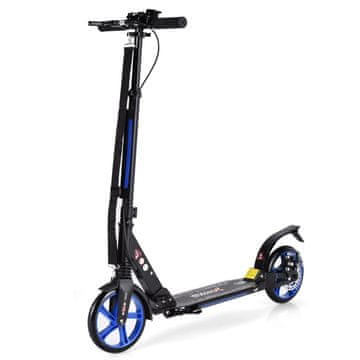 Northix Nastavljiv otroški skuter, zložljiv, 200 mm PU kolesa - črno-modra