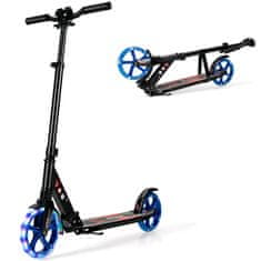 Northix Otroški skiro z LED kolesi, nastavljiv ročaj, do 100 kg - črno/moder