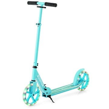 Northix Zložljiv skuter z nosilnostjo 110 kg, nastavljivimi LED kolesi, 20 cm PU kolesa