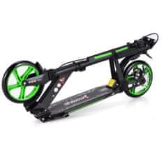Northix Otroški skuter z nastavljivo višino, zložljiv, 200 mm kolesa - črno/zelena