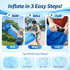 VIVVA® Prenosna napihljiva ležalka 180 cm za odrasle in otroke | COMFYAIR Modra