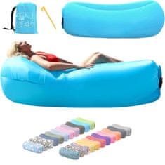 VIVVA® Prenosna napihljiva ležalka 180 cm za odrasle in otroke | COMFYAIR Modra