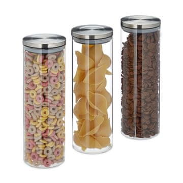 Northix Kozarci za shranjevanje 3 kos. 1800 ml, z jeklenimi pokrovi