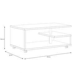 Fort Klubska mizica BAILEY (bela)