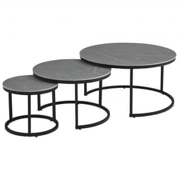 Fort Set treh klubskih mizic MOAN 2 (siva)