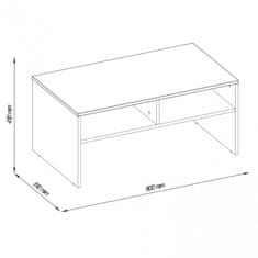 Fort Klubska mizica RENOVA (bela)