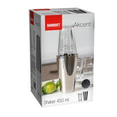 Banquet Šejker 830ml AKCENT iz nerjavečega jekla + steklo 450ml