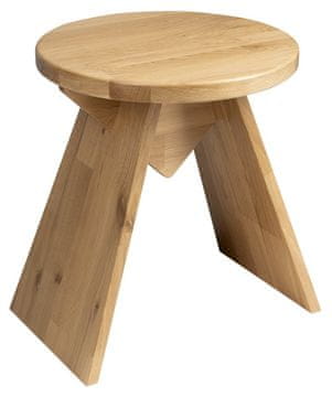 SAPHO Elegantna Okrogla Stolička iz Naravnega Hrasta ø 36x41cm ASTYLE