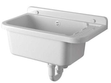 AQUALINE Stenska polica za odlaganje s plastiko iz bele barve, 60x34 cm