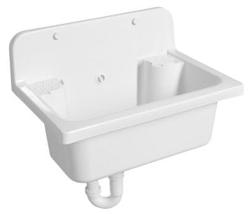 AQUALINE Stropna plastična izlivka 55x37cm, bela, komplet s strojno opremo