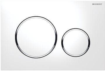 Geberit GEBERIT SIGMA20 dvojno splakovalno tipko, bela lesk/krom, kompatibilna s Kombifix/Duofix