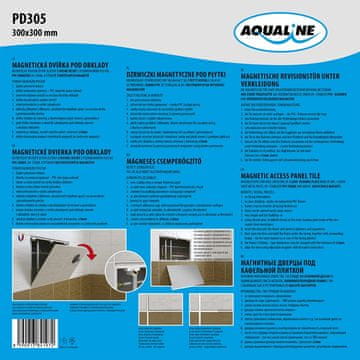AQUALINE Magnetna Inšpekcijska Vrata za Ploščice 300x300 mm