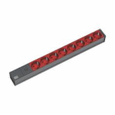 Bachmann razdelilec rack 8x250V ALU siv prenapetostna zaščita UPS 2m 333.538