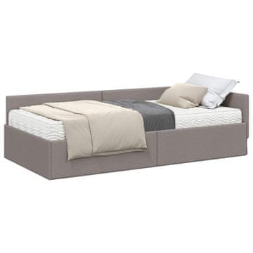 Vidaxl Kotni okvir postelje z matrico Drugo 2 szt. Taupe blago