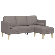 Vidaxl Kavčna garnitura z blazino Taupe Poliester