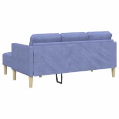 Vidaxl Kavčna garnitura z blazino Jeans modra Poliester