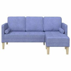 Vidaxl Kavčna garnitura z blazino Jeans modra Poliester