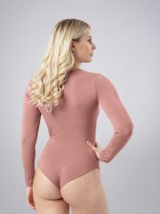LEAFLETIC Ženski dolg Rokav Bodysuit z Gumbi, L