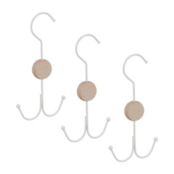 Northix Komplet 3 obešalnikov za pasove z lesenim in kovinskim okvirjem