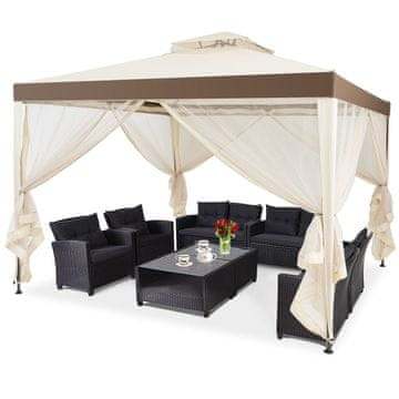 Northix Paviljon 3 x 3 m, z 4 stranskimi stenami, UV zaščita, enostavna montaža, bež
