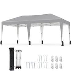 Northix 3 x 6 m raztegljiv paviljon z UV zaščito 50+, nastavljiva višina, prenosna torba, siv