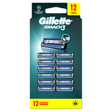 Gillette Mach3 nadomestni brivni nastavki, 12 kosov