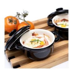 Kela Posoda za serviranje in peko KL-15289 Malin ceramic light gray with lid 9.5cm 14.0cm