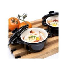 Kela Posoda za serviranje in peko KL-11928 Malin ceramic black with lid 9.5 cm 14.0 cm