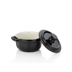 Kela Posoda za serviranje in peko KL-11928 Malin ceramic black with lid 9.5 cm 14.0 cm