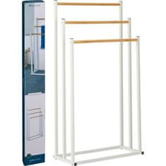 Ostatní Stojalo za brisače KO-C80653870 Towel rack metal white with bamboo